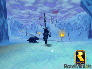 Sabre and Tricky explore the frozen tundra of Darkice Mines.